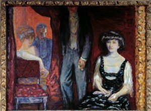 楽屋の様子。ピエール・ボナール（1867-1947）の絵画 作： Pierre Bonnard