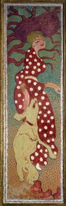 白い水玉模様のドレスを着た女性 ピエール・ボナール（1867-1947）の絵画 1891年 薄さ1,6x0,48 m パリ、オルセー美術館 作： Pierre Bonnard