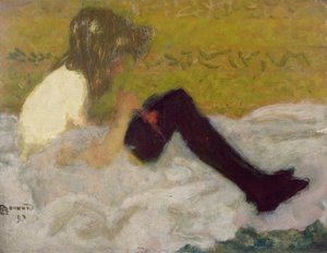 1893年黒ストッキングの女性（油） 作： Pierre Bonnard