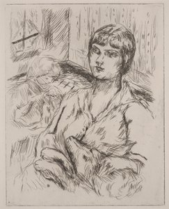 犬を連れた女性（オクターブ・ミルボーの「Dingo」の挿絵 作： Pierre Bonnard