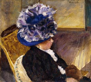 青い帽子をかぶった若い女性。青い帽子をかぶった若い女性 作： Pierre Bonnard