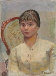 肘掛け椅子の若い女性（研究）;肘掛け椅子の若い女性（研究）、1916年頃（キャンバスに油彩）