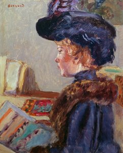 印刷する若い女性 作： Pierre Bonnard