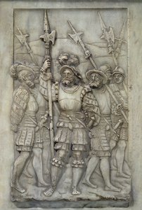 1548年に就役した、フランソワ1世の墓とクロードドフランスの詳細を記したハルバーディア（大理石）