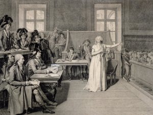 1793年10月16日、革命裁判所で判決を受けたハブスブールロレーヌのマリーアントワネット（1755-93） 作： Pierre Bouillon