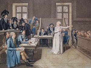 オーストリアのマリーアントワネット（1755-93）1793年10月16日、革命裁判所で裁判にかけられ、1794年にカゼナーヴによって彫刻 作： Pierre Bouillon