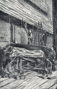 Mestres da propriedade: montando cenários antes da performance Gravura de “Excursion a travers les métiers” de Pierre Calmette Private Collection 作： Pierre Calmettes