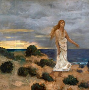 浜辺の女」、1887年。 作： Pierre Cécil Puvis de Chavannes