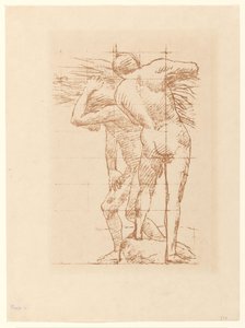 わらの束を持った 2 人の裸の男性の習作 作： Pierre Cécile Puvis de Chavannes