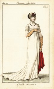 パリのオペラ座で描かれた正装の女性 作： Pierre Charles Baquoy