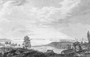 北アメリカのニューヨーク市の南西の眺め。 1768年。 作： Pierre Charles Canot
