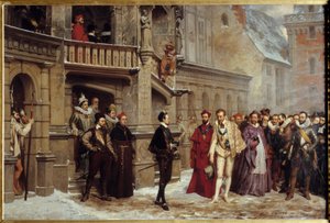 フランス王アンリ3世（1551年～1589年）とギーズ公アンリ1世（ロレーヌ）との「バラフレ」と呼ばれる会合 作： Pierre Charles Comte