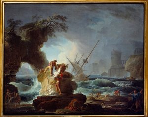 大破。 ピエール シャルル ル メテ (1726-1759) の絵画 作： Pierre Charles Le Mettay