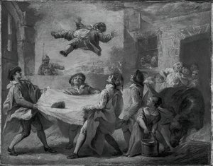 ブランケットに放り込まれるサンチョ・パンサ、172324。 作： Pierre Charles Tremolieres