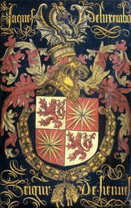 ルクセンブルグのヤコブ (1441 年から 1488 年以降) の盾、フィエンヌ卿、ゴールデン フリース騎士団の騎士としての資格 作： Pierre Coustain (attributed to)