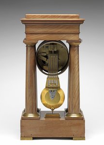 10進数の時計、c.1798-1805（松、真鍮、エナメル）