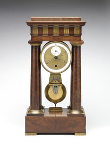 10進数の時計、c.1798-1805（松、真鍮、エナメル）