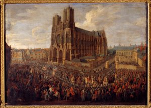 ルイ15世をランスの聖レミー修道院に導く騎兵隊1722年10月26日ピエールデニスマーティンによる絵画 作： Pierre Denis Martin