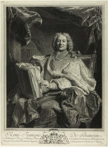 ルネ・フランソワ・ド・ボーヴォー・デュ・リヴォーの肖像 作： Pierre Drevet