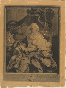 アンドレ・ヘラクレス、フルーリー枢機卿 作： Pierre Drevet, after Hyacinthe Rigaud