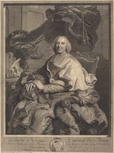 アンドレ・ヘラクレス、フルーリー枢機卿 作： Pierre Drevet after Hyacinthe Rigaud