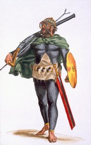 キャップヴェルデ諸島の戦士、「旅の歴史」、1780年（手描きの彫刻） 作： Pierre Duflos