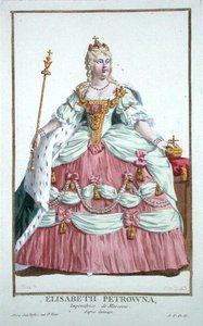 エリザベス・ペトロフナ（1709-62）ロシア皇后（1741-62）1780年出版の「Receuil des Estampes, representant les Rangs and les Dignites, suivant le Costume de toutes les Nation