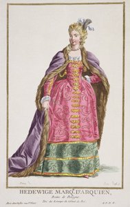 Hedwige、Marquise d&39;Arquien、ポーランドの女王「Receuil des Estampes、Represents Ranks and Dignites、Following the All Costing of All Existing Nations」、1780年発行