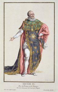 アンリ4世（1553-1610）「すべての国のコスチュームによる、ランクとディグナイトを表すレセイルデエスタンプ」のフランス国王、1780年発行（手塗りの彫刻）