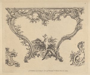 コンソールテーブルのデザイン、1752年。 作： Pierre Edme Babel