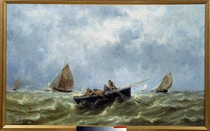 海の漁師たち エミール・ベルテルミー（1818-1890）の絵画 1880年 ニューファンドランド・フェカン博物館 作： Pierre Emile Berthelemy