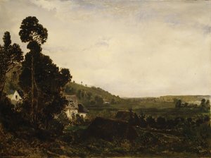 渓谷の古い礼拝堂1835年。 作： Pierre Etienne Theodore Rousseau