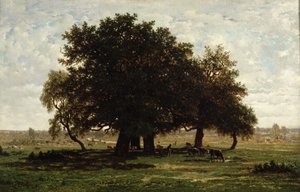 ホルムオークス、アプレモント、1850年〜52年 作： Pierre Etienne Theodore Rousseau