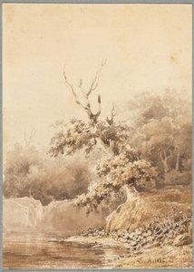 風景、1836年。 作： Pierre Etienne Theodore Rousseau