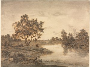 漁師漁師、c。 1840-45。 作： Pierre Etienne Theodore Rousseau