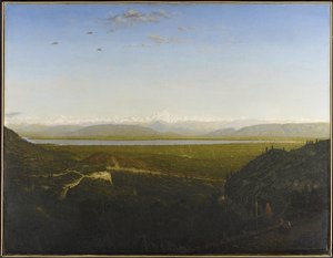 モンブランの眺め、1865年頃のフォシル峠から見る（帆布に油彩） 作： Pierre Etienne Theodore Rousseau
