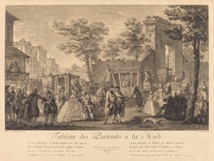 ファッショナブルな肖像画のテーブル 作： Pierre Francois Courtois after Augustin de Saint Aubin