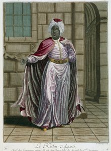 キスター・アガシ（宦官の長）の肖像 - 1707年と1708年にレバントの様々な国を表現した100枚の版画コレクション」の中で、ポルテの王の大使であったM.ド・フリオルの命令により作成され、1712年から13年にかけてM.ル・アンヘルの世話により更新された。 作： Pierre François Basan