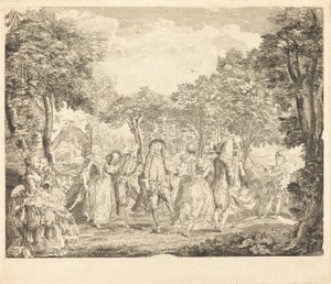 オペラ座のバレエ 作： Pierre François Basan after Gabriel Jacques de Saint Aubin