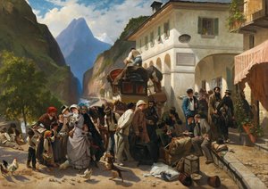 シンプロンの税関、1880 年。 作： Pierre François Eugène Giraud