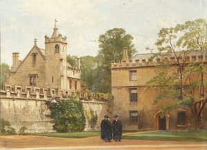 1881年のセントジョンズ四角形の文法ホール：ロッジングドライブとその他2人のブリー大統領、1881年 作： Pierre François Joseph Tonneau