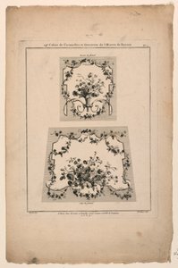 タペストリーチェアシートのデザイン、「Caier de Cartouches et Ornemens de l