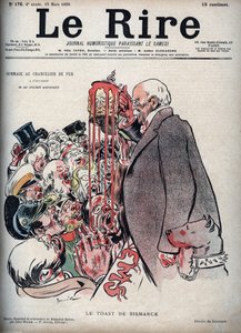オットー・フォン・ビスマルクの乾杯の音頭 - Pierre Georges Jeanniot（1848-1934）が1898年3月19日の「Le Rire」に描いたもの。 作： Pierre Georges Jeanniot