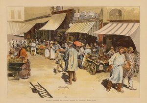 パリ、フォーブル・サン・ドニ通りの4つのセゾンの行進（カラーリトグラフ） 作： Pierre Georges Jeanniot