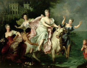 木星に持ち去られたヨーロッパは変身して雄牛に、1700年頃 作： Pierre Gobert