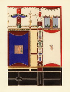 ポンペイの独特なダークブルーのパネル、第4次ポンペイ様式初期 作： Pierre Gusman