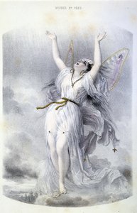 フェー。La Peri - 「Les femmes mythologiques（神話の女性たち）」（MeryとFoelix著、G.Staal画、Gouet編）に収録。 作： Pierre Gustave Eugene Staal
