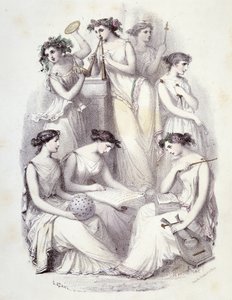 オリンポスの天才たち-「Les Femmes mythologiques」（G.Staal作画、Mery and Cte Foelix作画、Ed.G. de Gouet