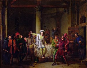 1819年ルーアン刑務所のジャンヌダルク（1412〜31年頃） 作： Pierre Henri Revoil