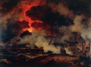 ヴェスヴィオ火山の噴火（油彩・キャンバス 作： Pierre Henri de Valenciennes